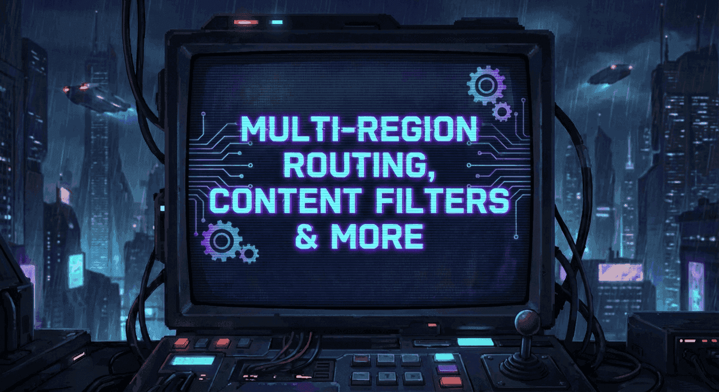 Multi-region routing and content filters on DigitSpace